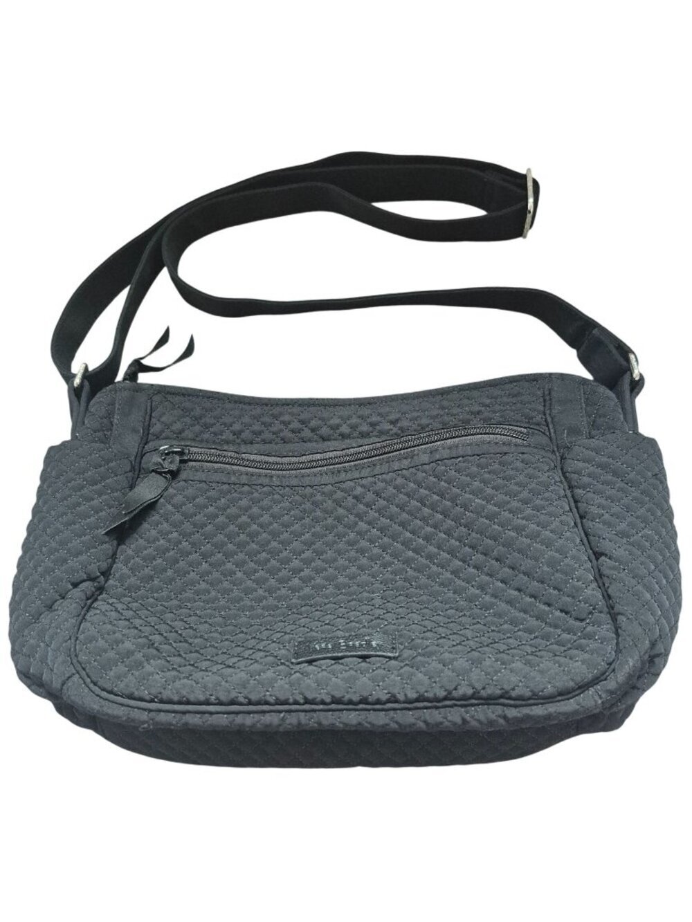 Vera Bradley Quilted Black Purse Crossbody Adjustable Zip Pockets Casual